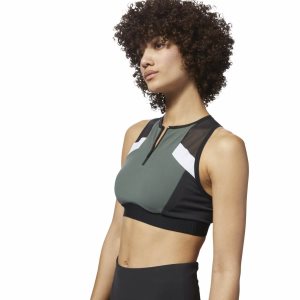 Crop Top Damskie Reebok Colour Block Zielone PL 92WHNCP